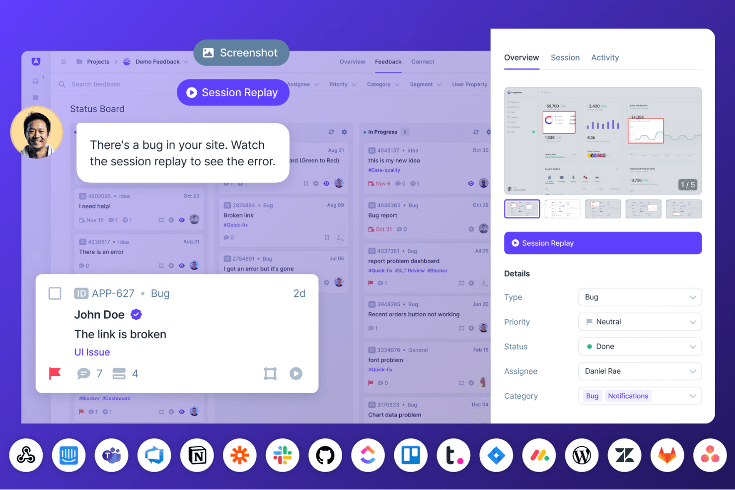 Userback screenshot