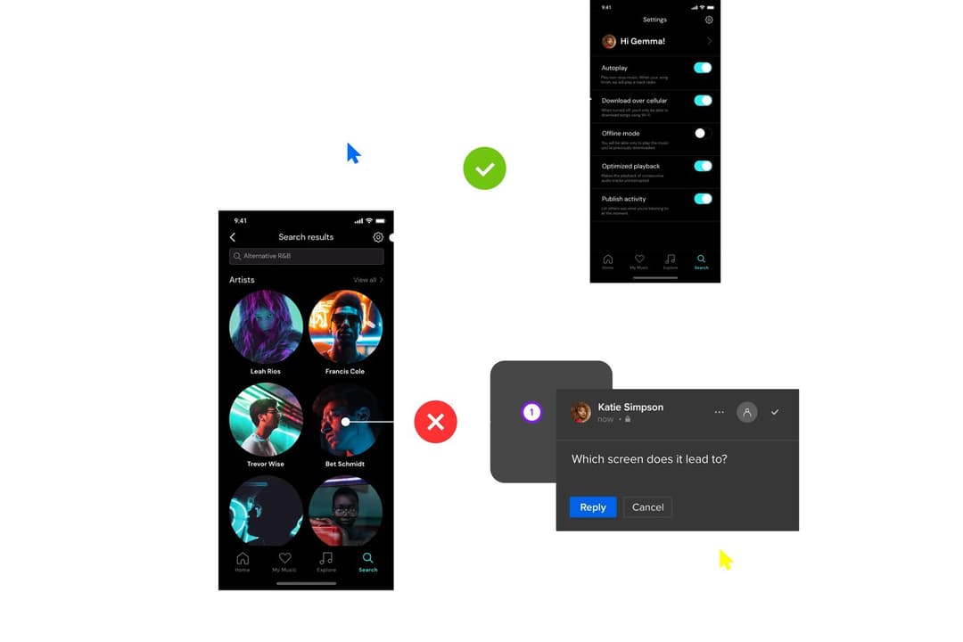 UXPin lets collaborators comment and review designs in real time.