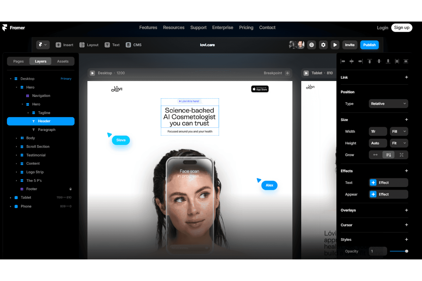 Framer screenshot