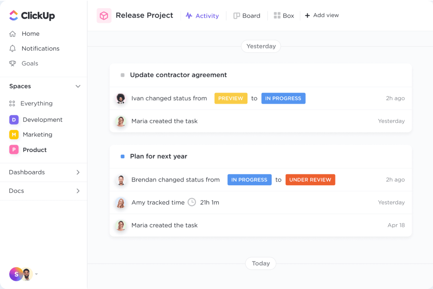 ClickUp screenshot