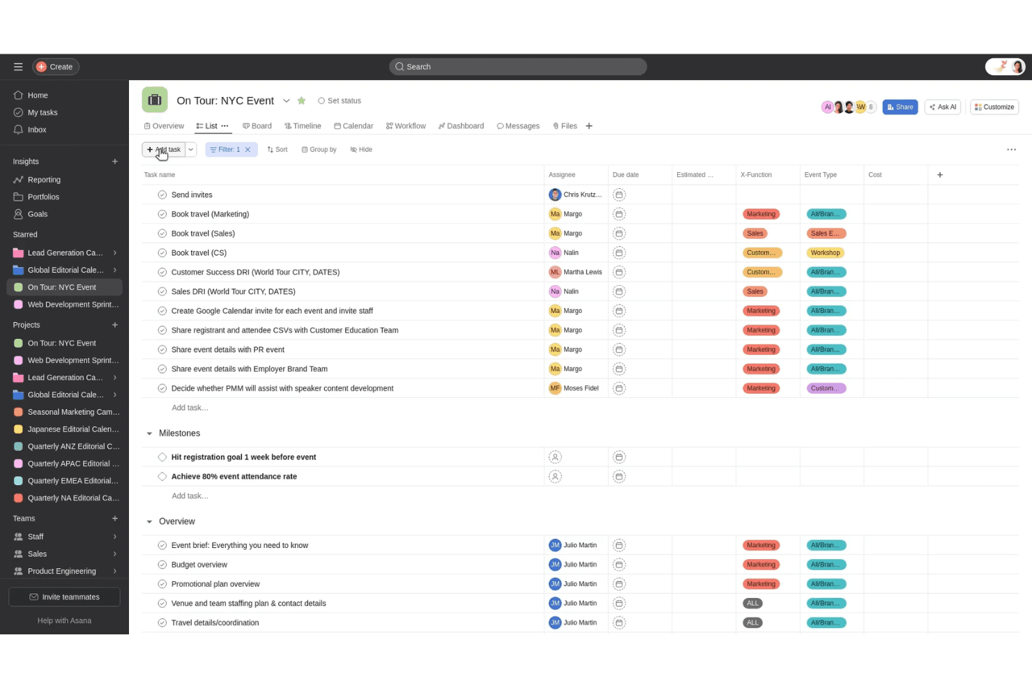 Asana screenshot