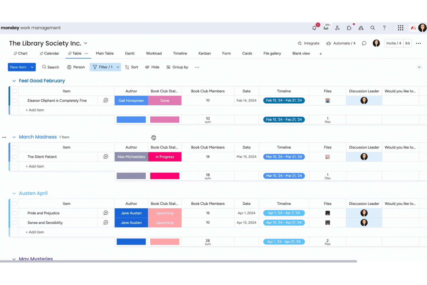 monday AI Workspace screenshot
