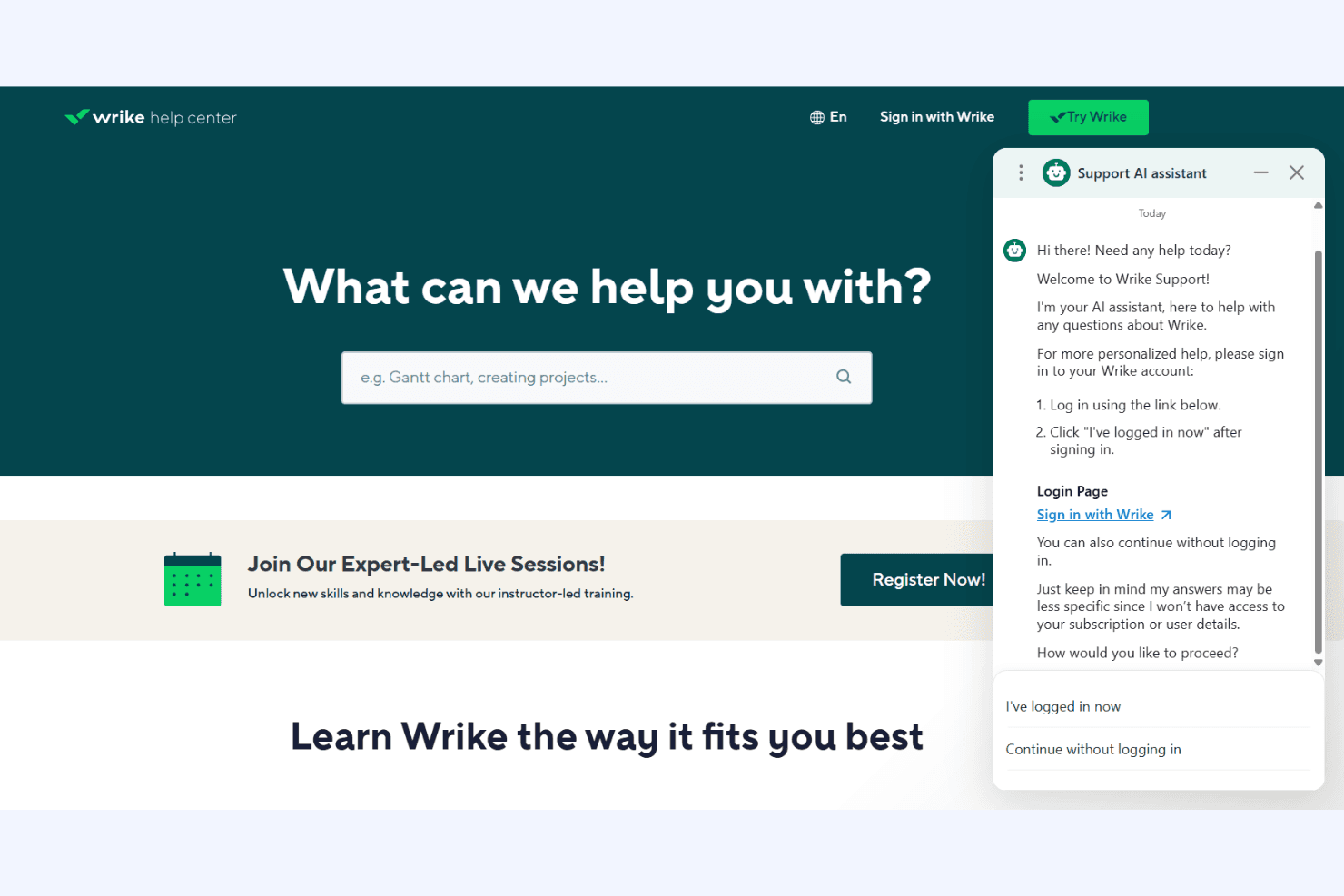 Wrike screenshot