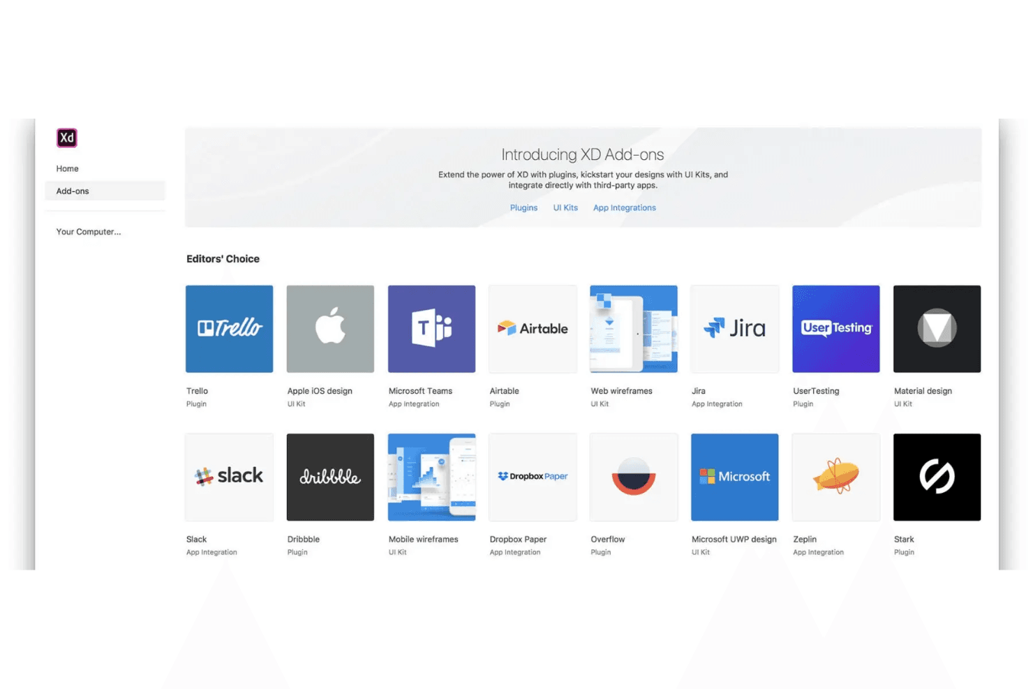 Adobe XD screenshot