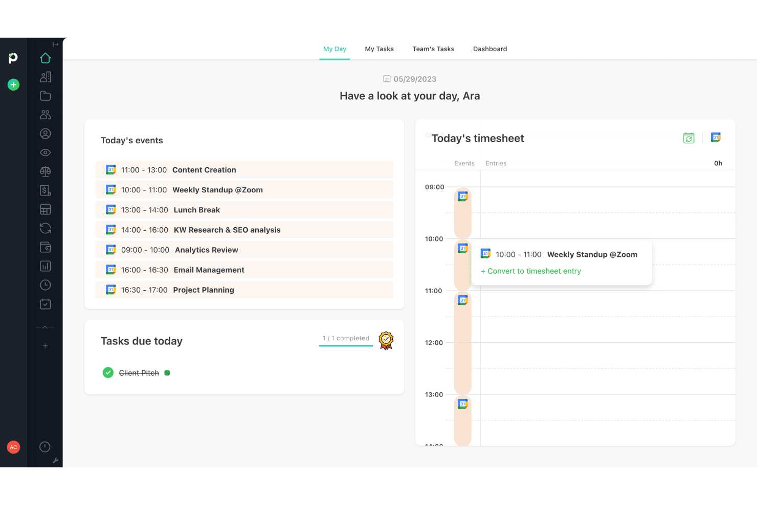 Paymo screenshot