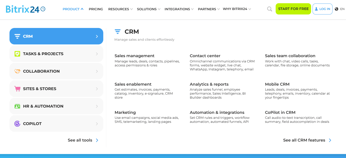 Bitrix24 screenshot
