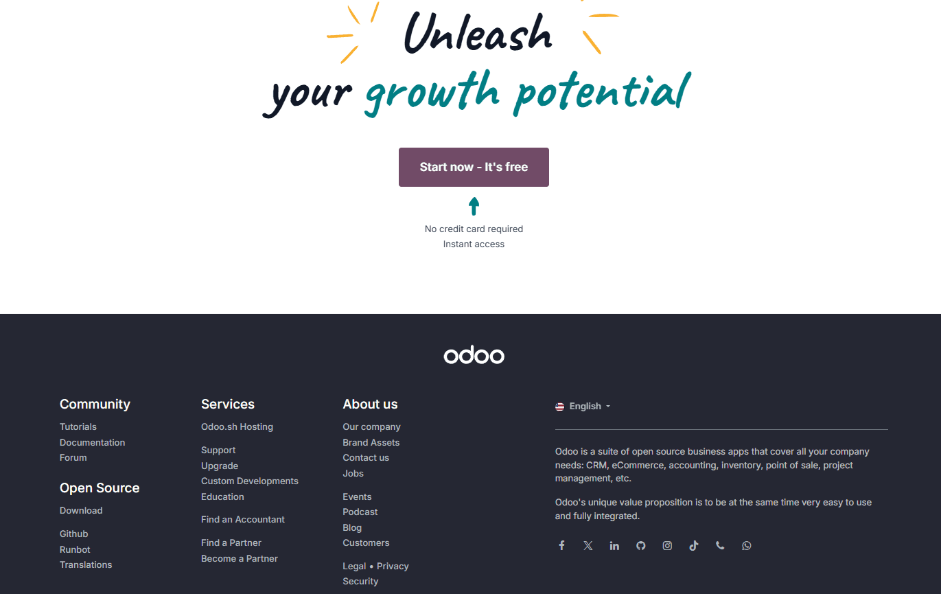 Odoo screenshot