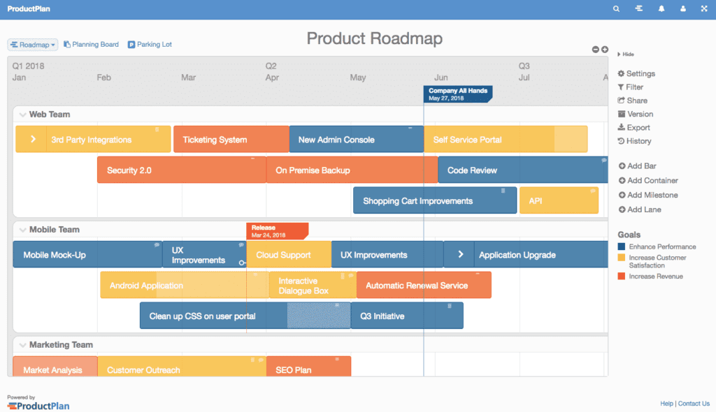 ProductPlan screenshot