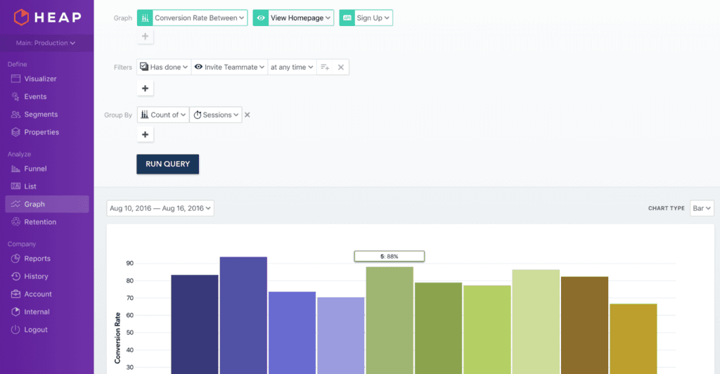 Heap (by Contentsquare) screenshot