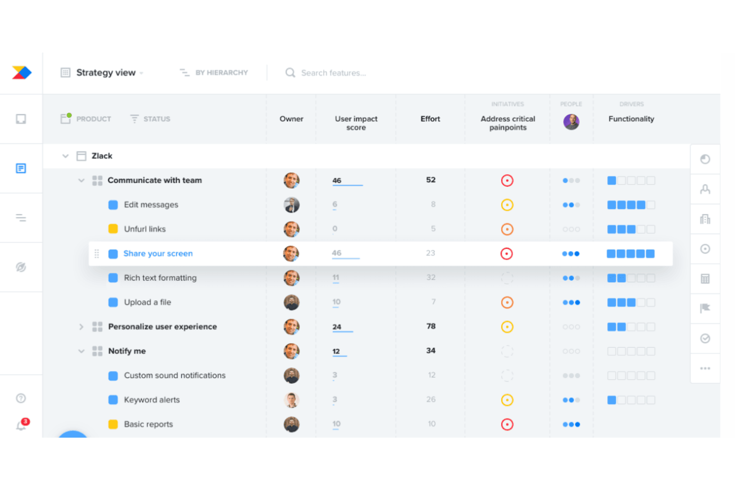 Productboard screenshot