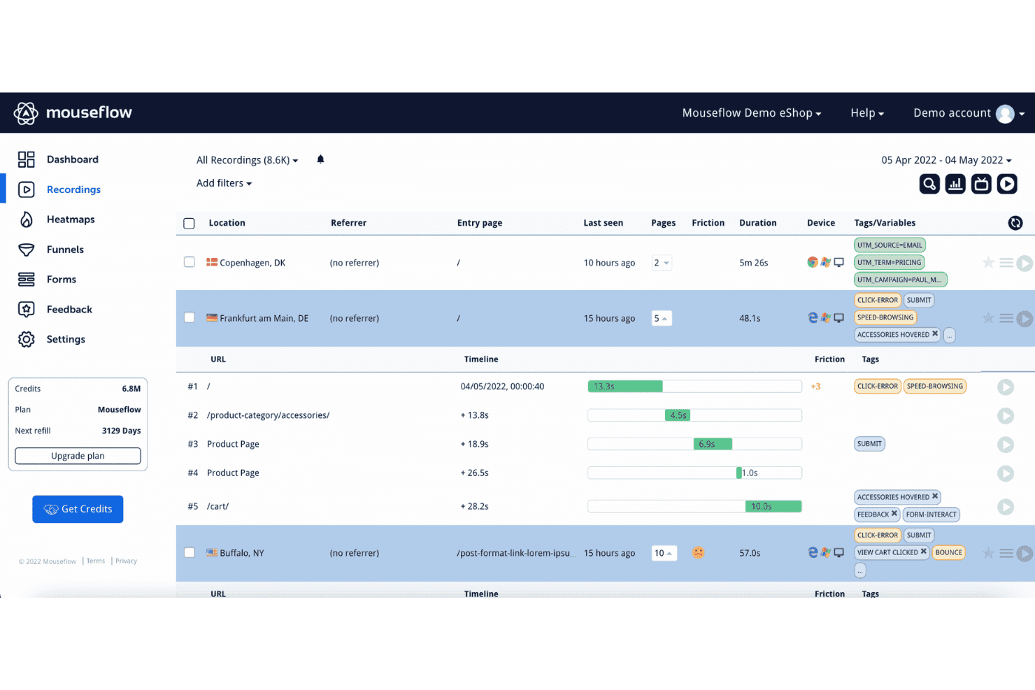 Mouseflow screenshot