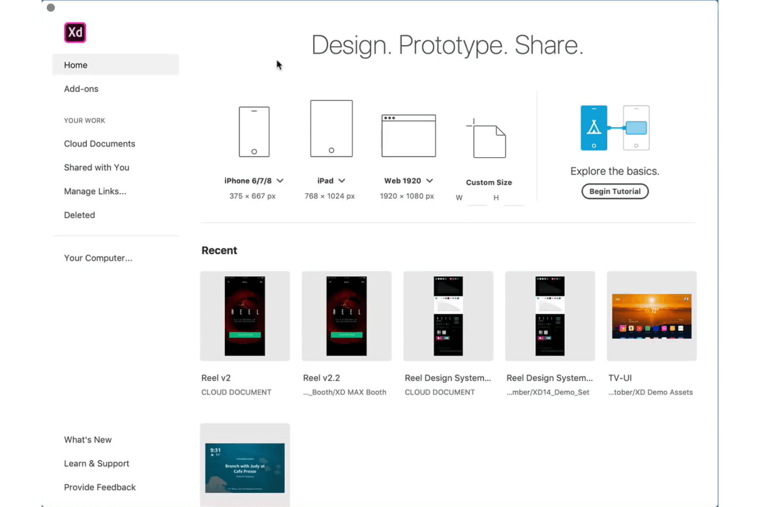 Adobe XD screenshot