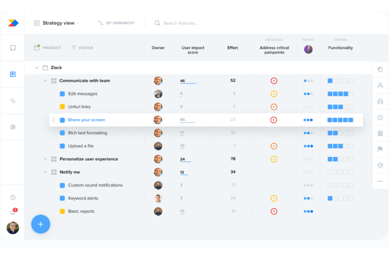 Productboard screenshot