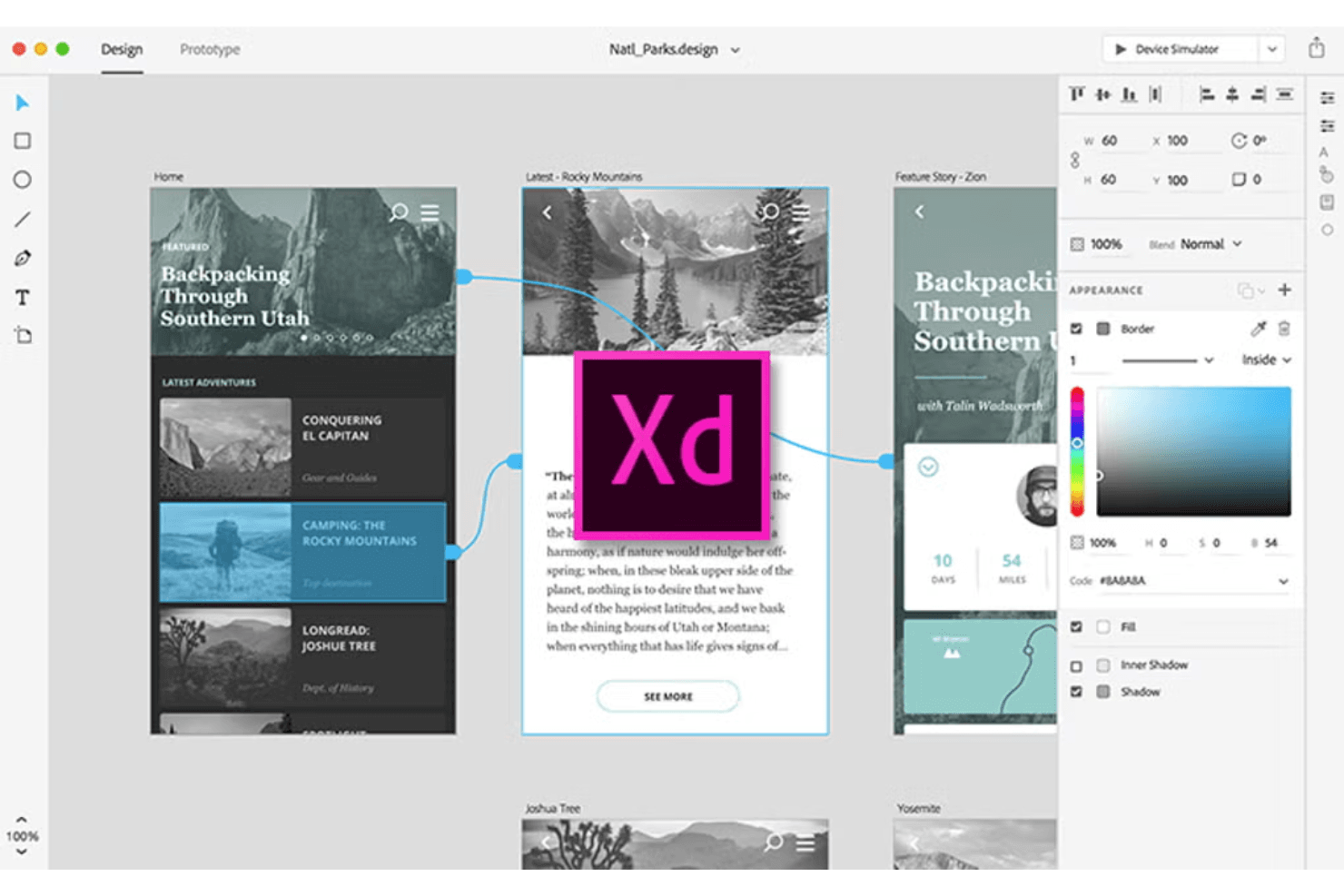 Adobe XD screenshot