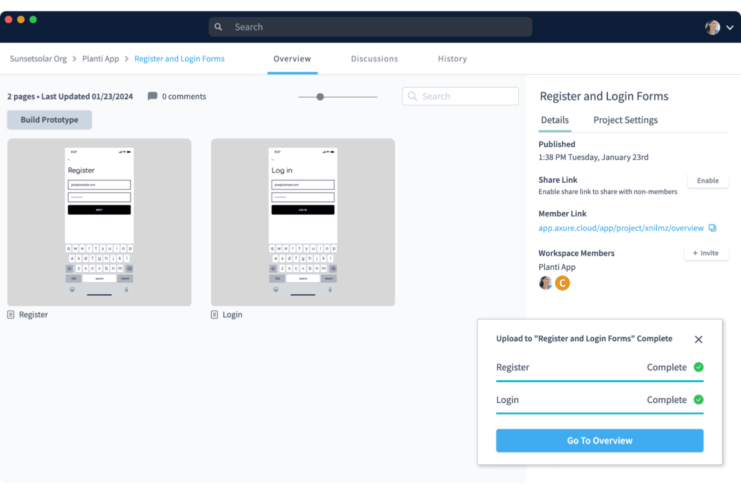 Axure RP screenshot