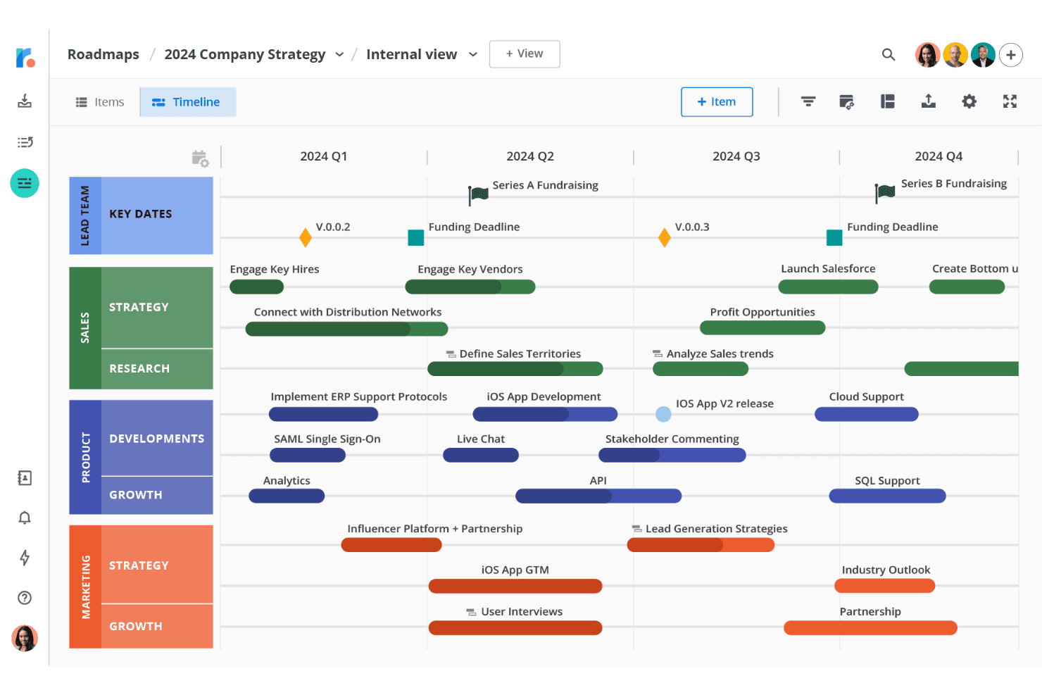 Tempo Roadmapping Software screenshot