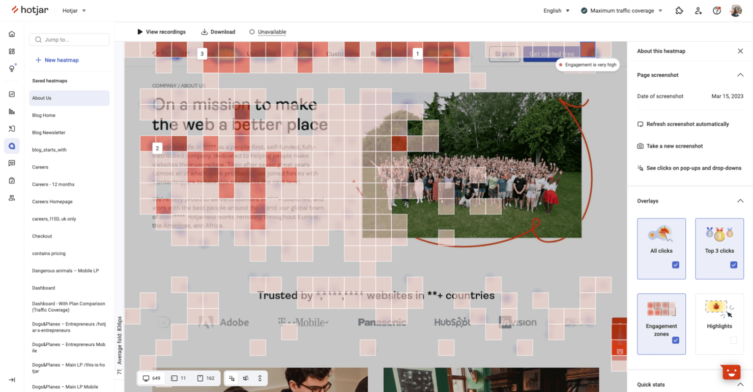 Hotjar (by Contentsquare) screenshot