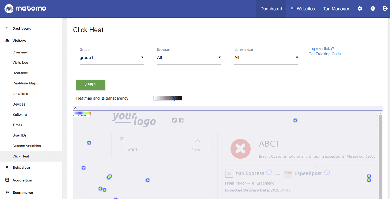 Matomo screenshot
