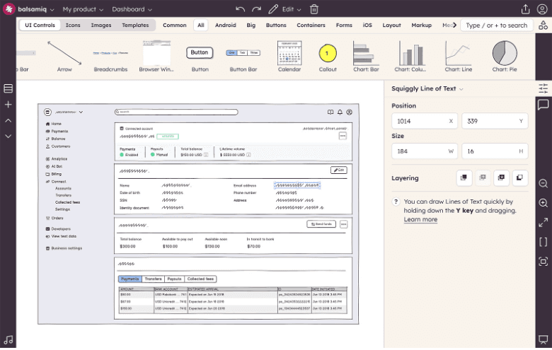 Balsamiq screenshot