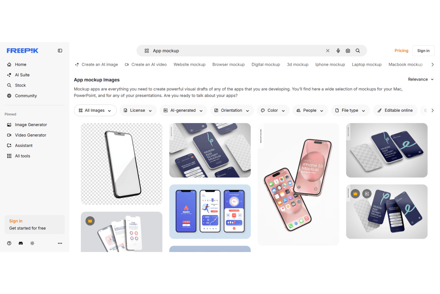 Freepik screenshot