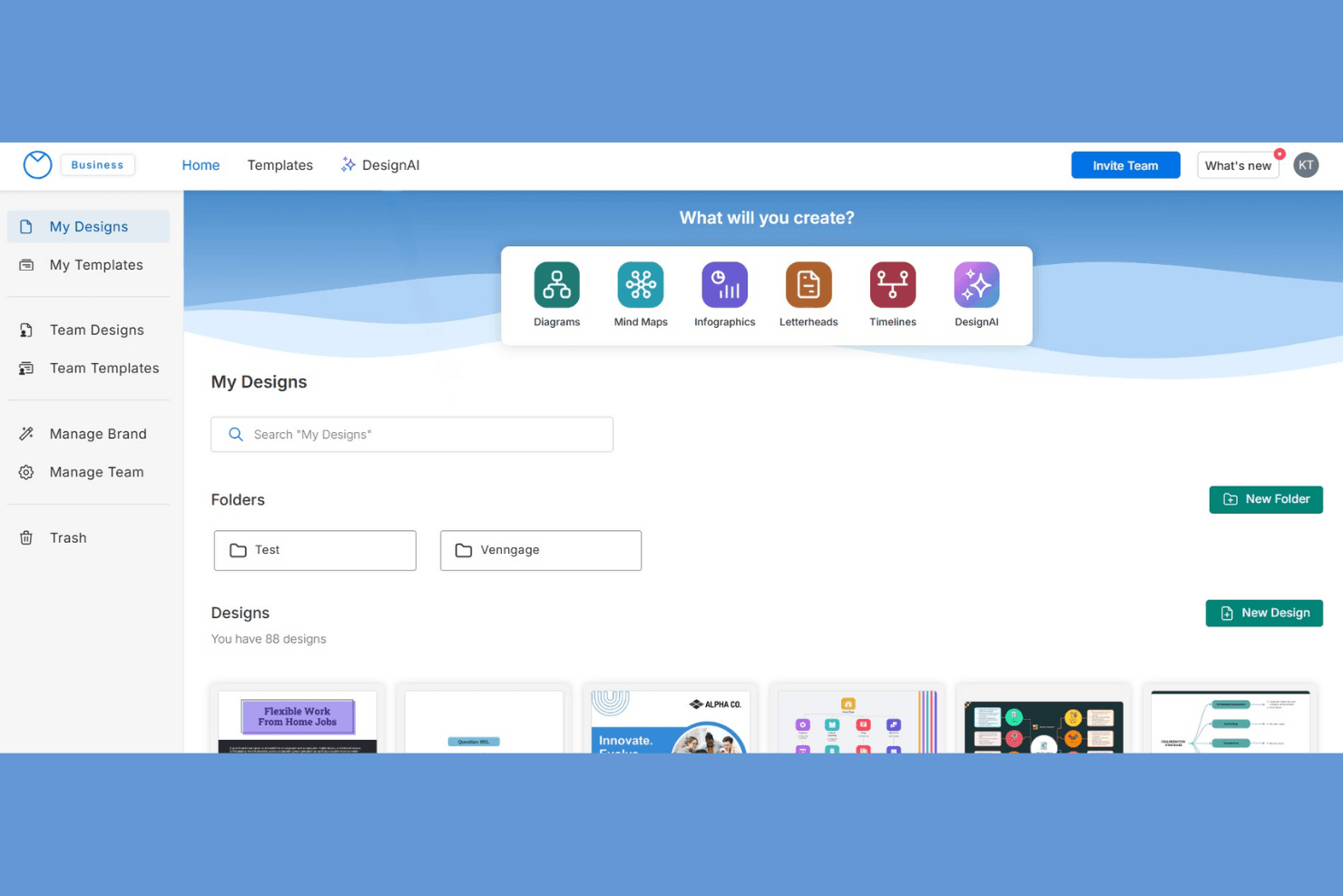 Venngage screenshot