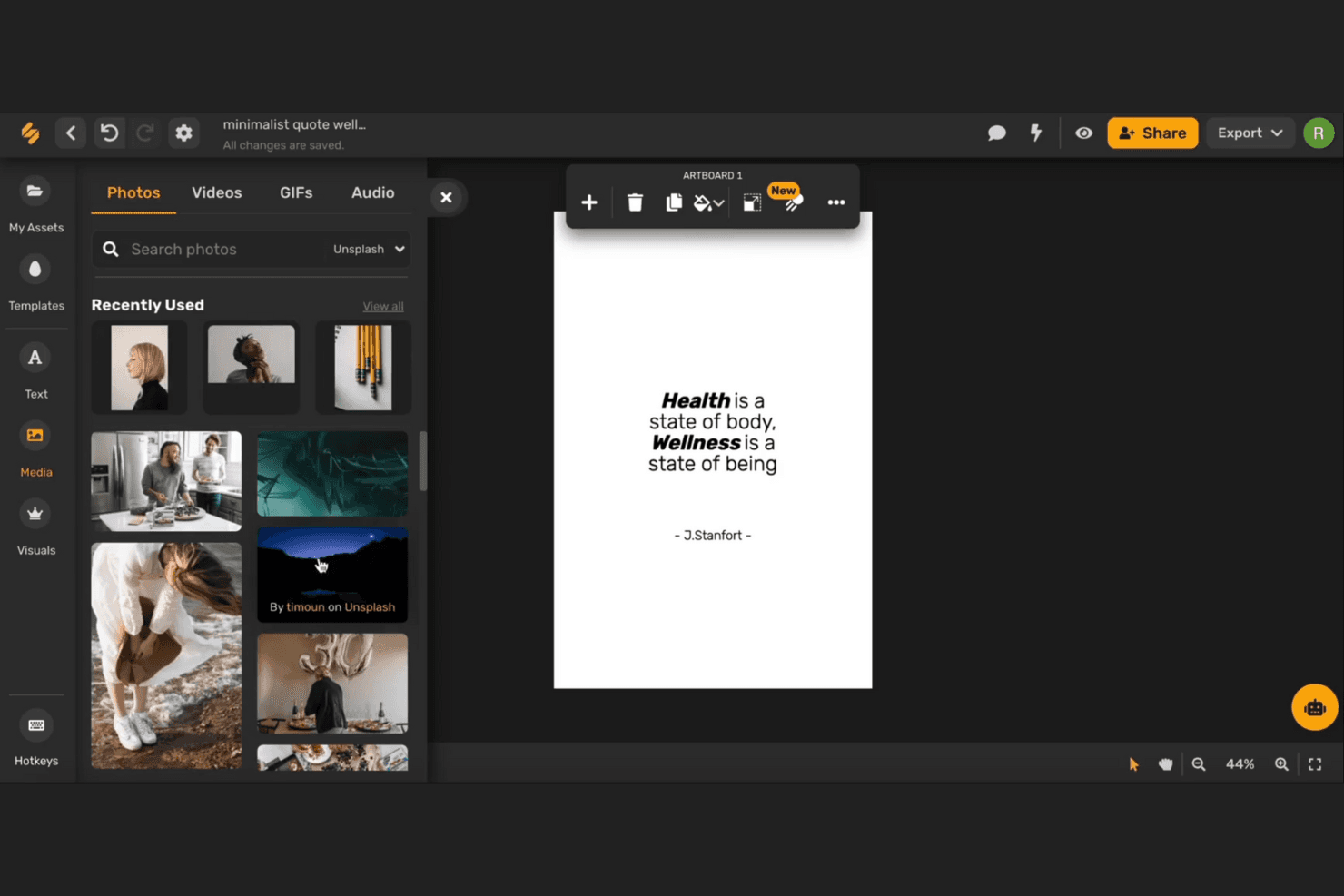 Simplified screenshot