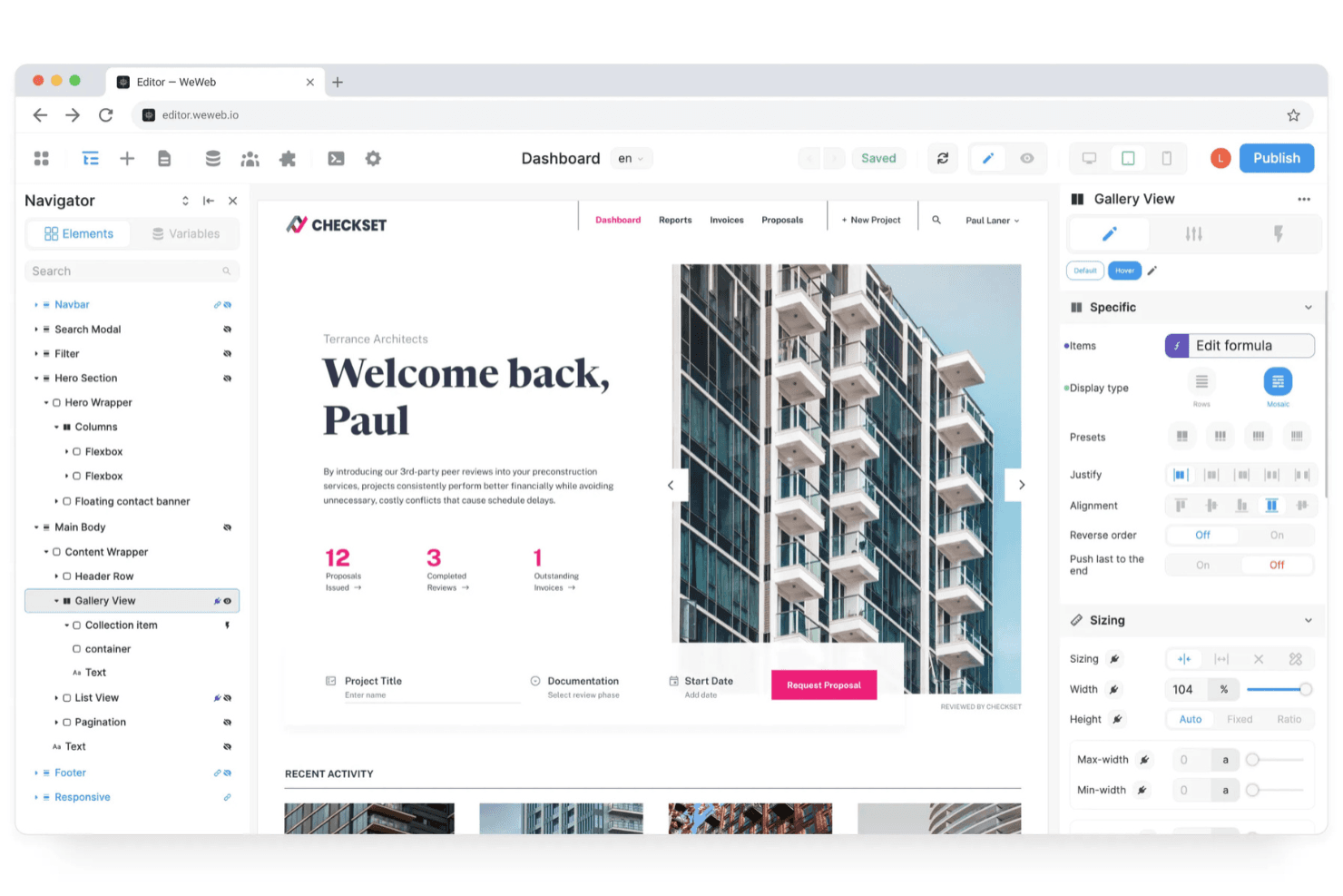 WeWeb screenshot