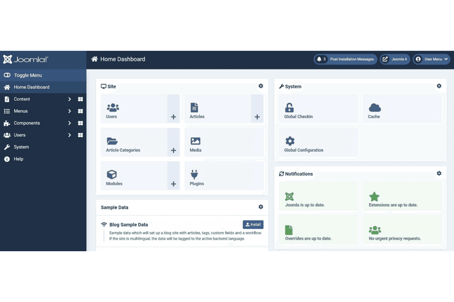 Joomla screenshot