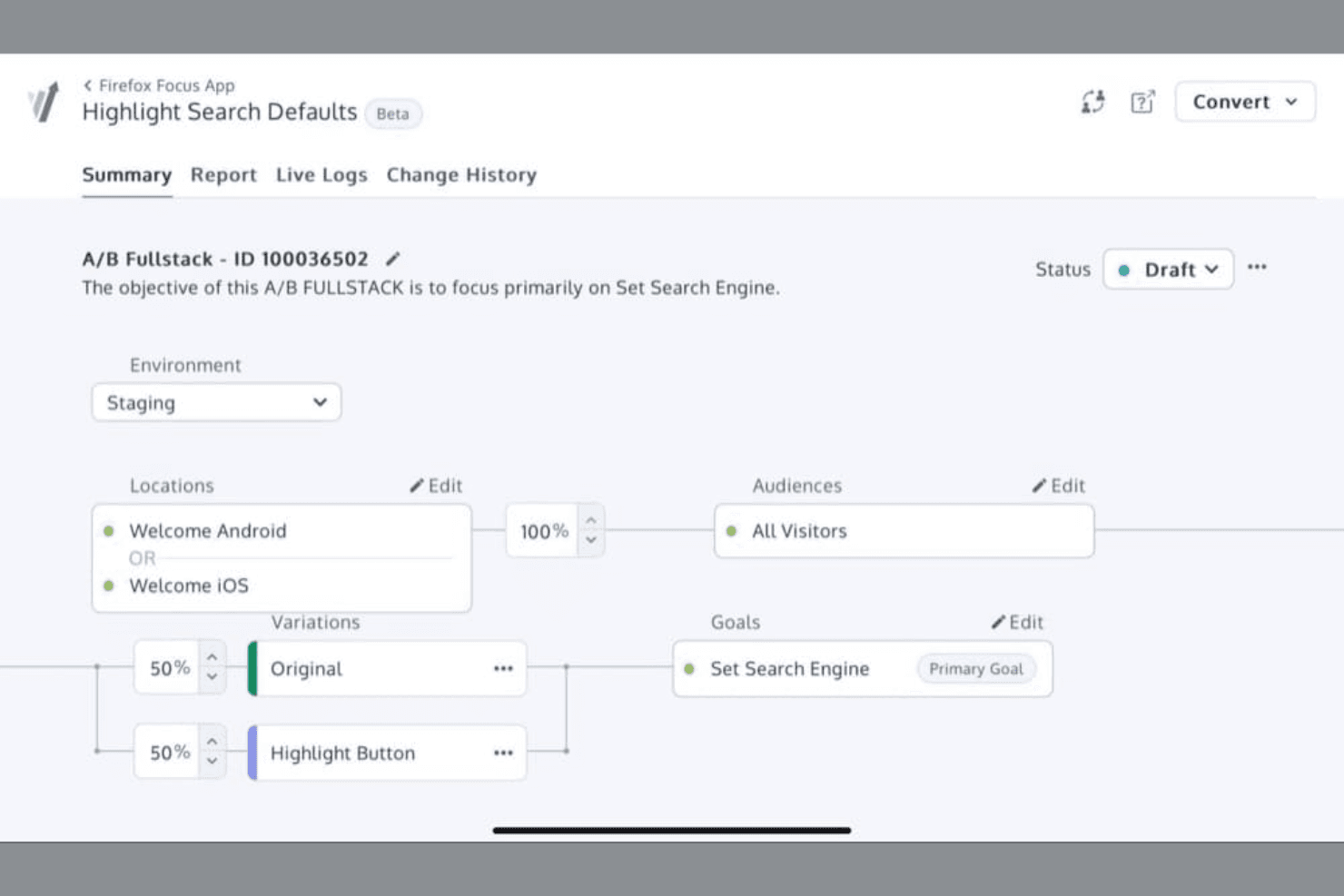 Convert Experiences screenshot