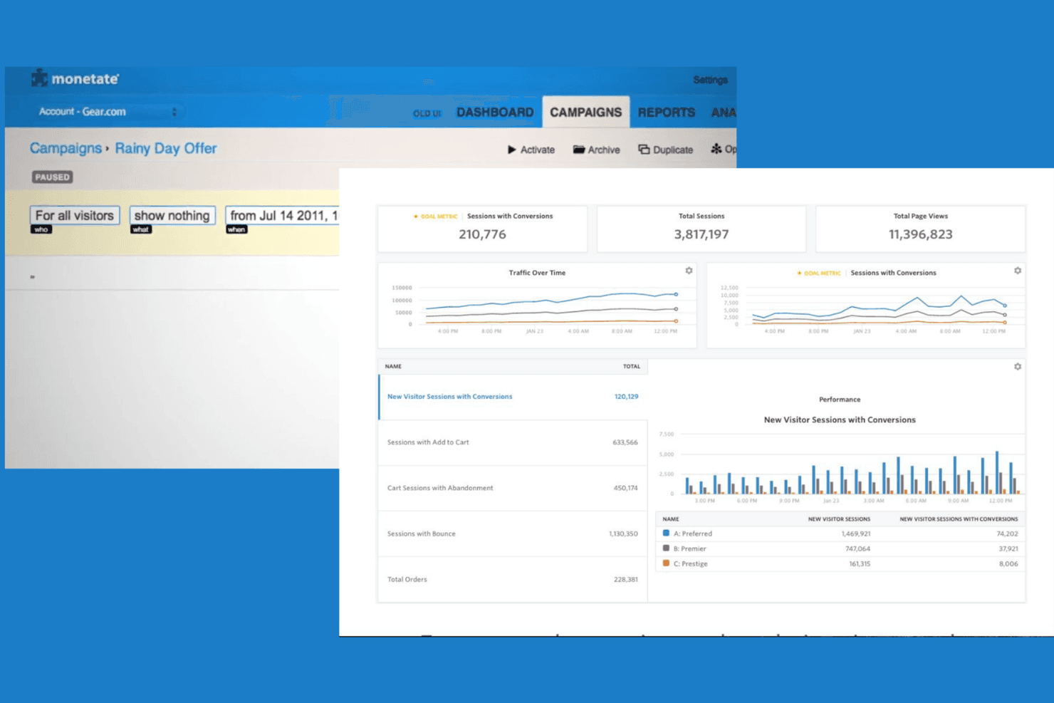 Monetate screenshot