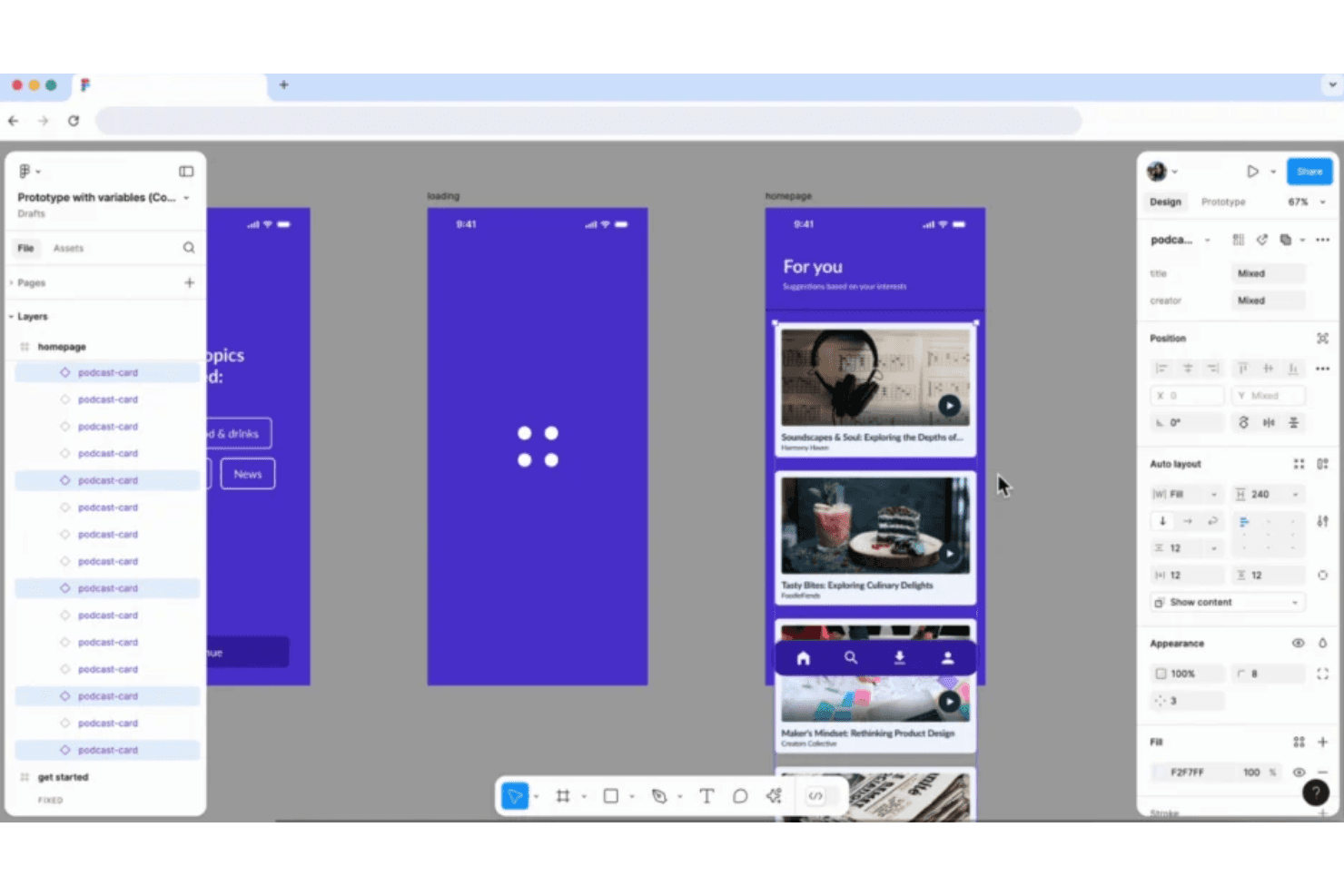 Figma enables rapid prototyping with interactive design features.