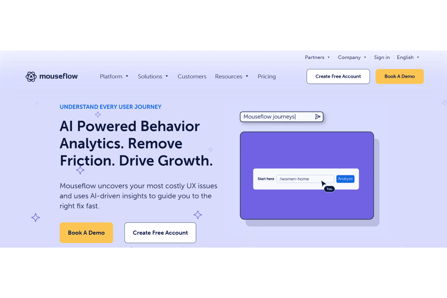 Mouseflow helps teams analyze website behavior with heatmaps and session replays.