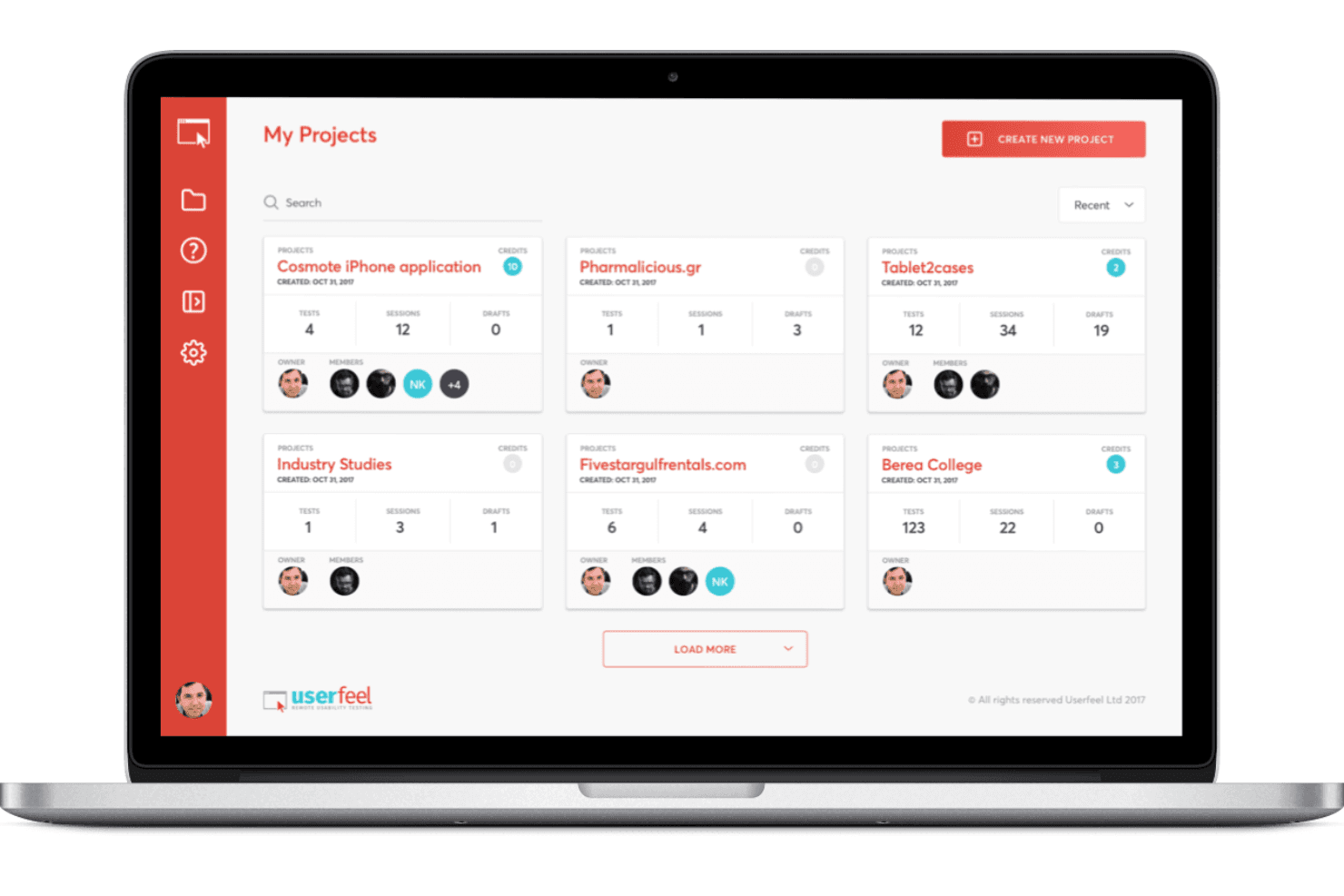 Userfeel enables remote usability testing to gather real user feedback.