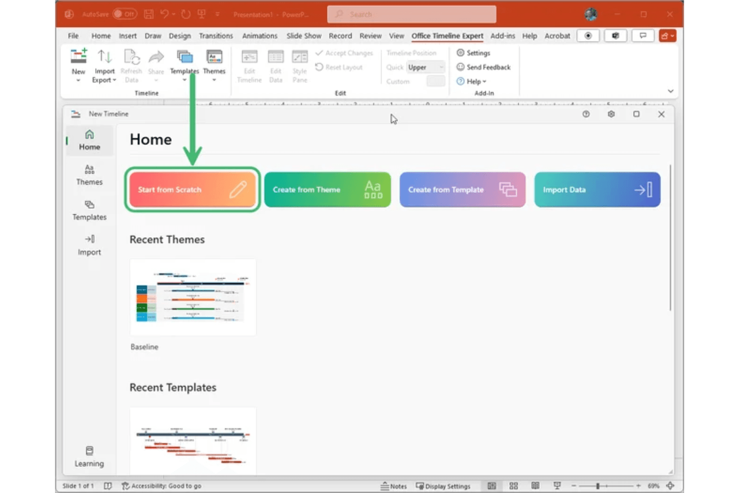 Office Timeline creates roadmap timelines and visuals in PowerPoint.