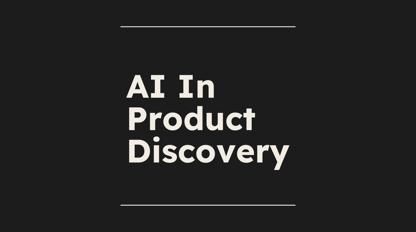 Ai in product discovery text on black background