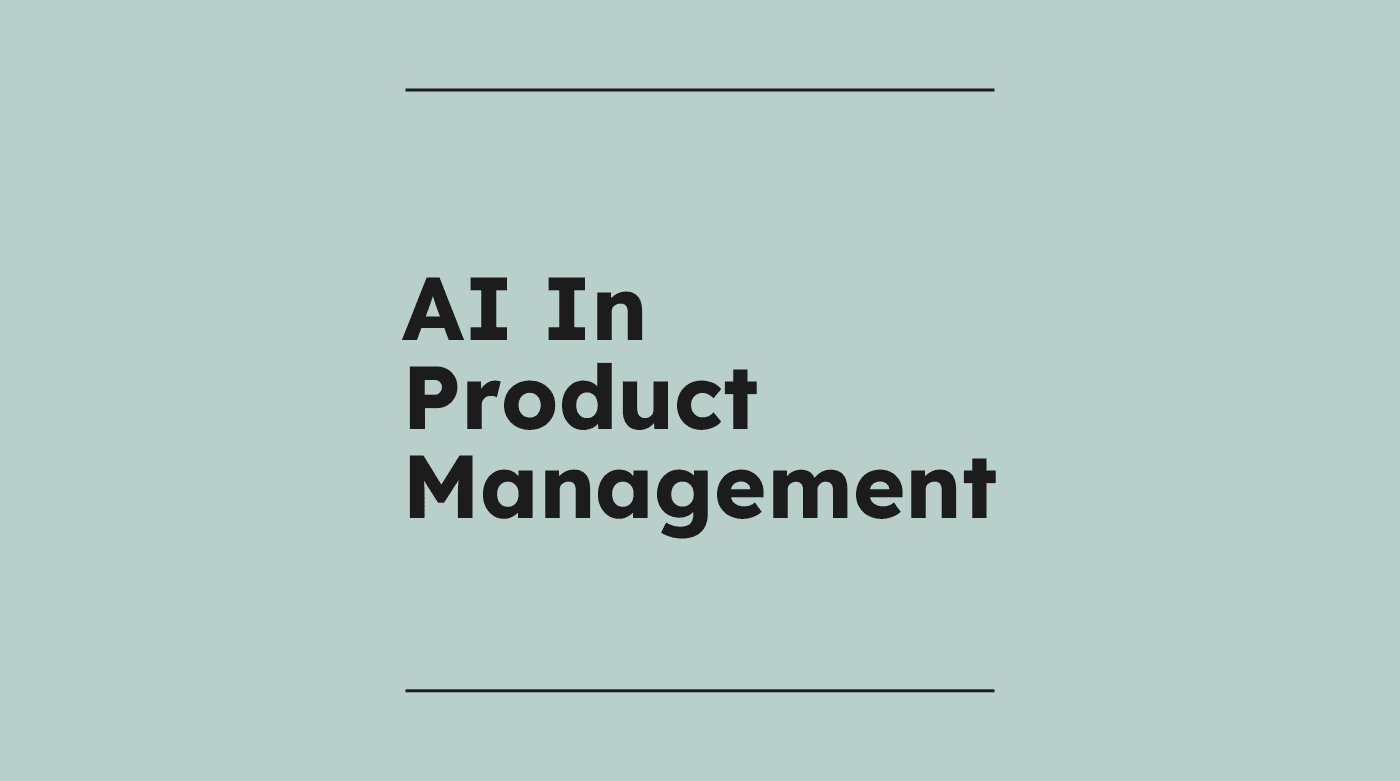 Ai in product management text on grey background