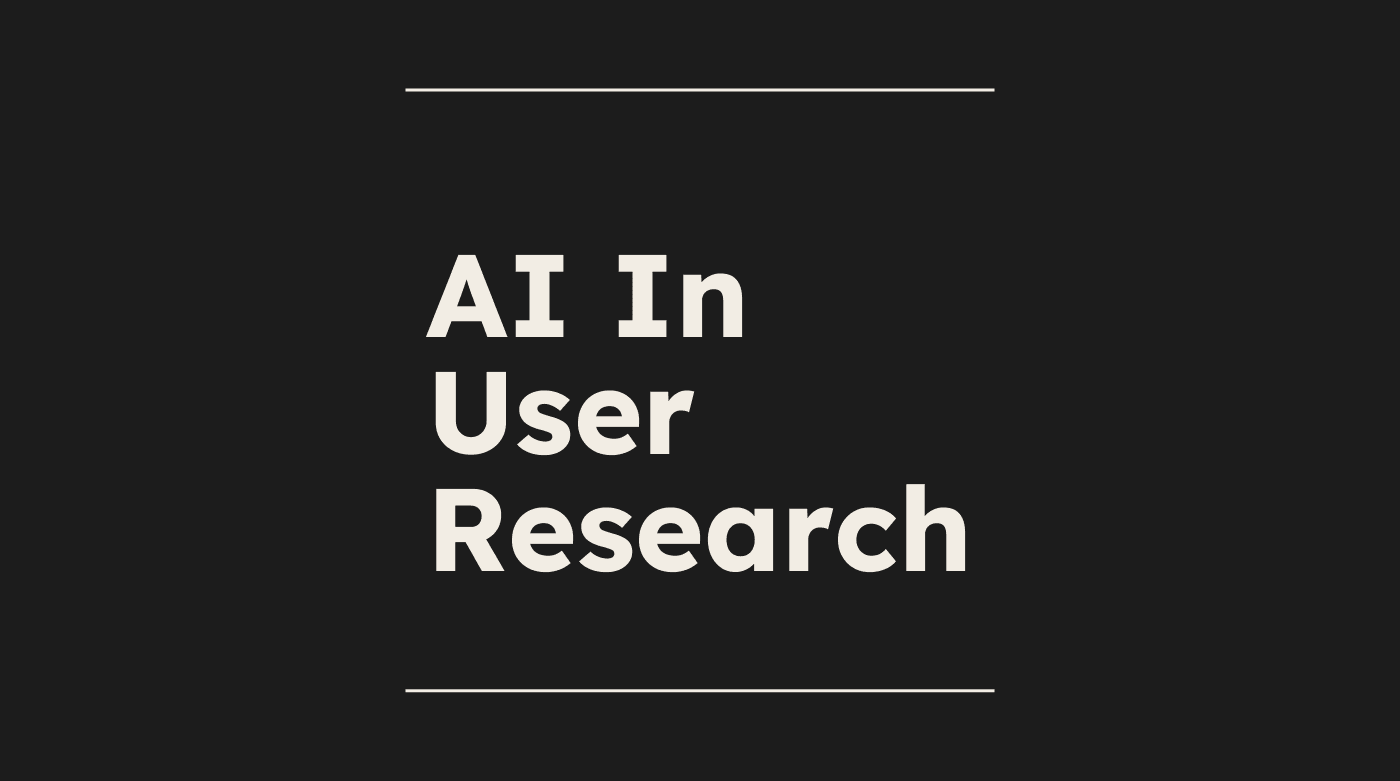 Ai in user research text on dark background