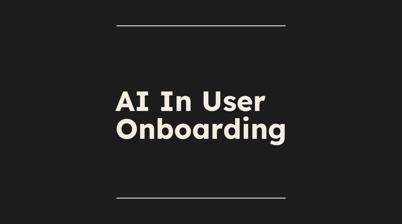 Ai in user onboarding text on dark background