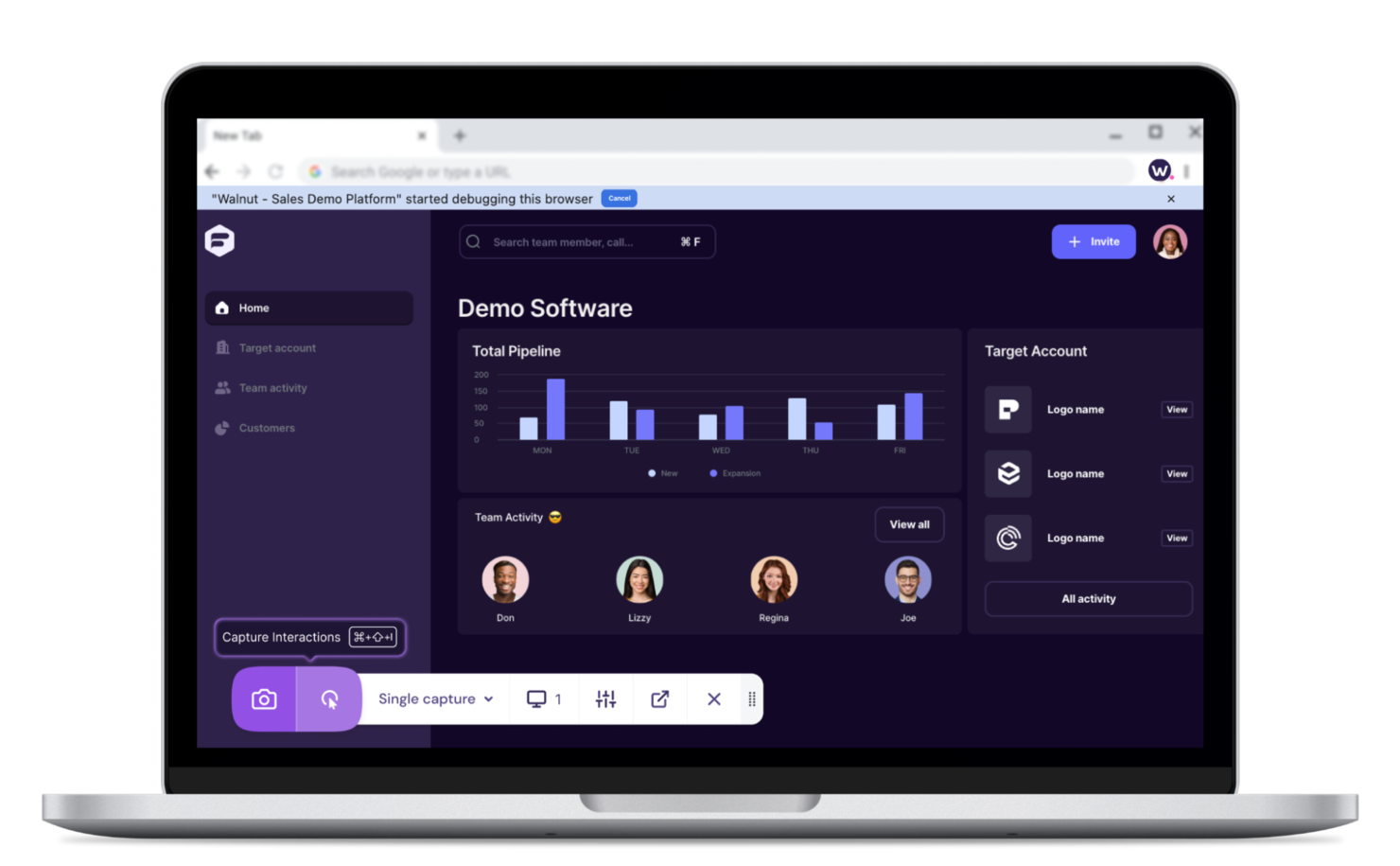 Walnut screenshot - 10 Meilleurs Logiciels de Démonstration Interactive Passés en Revue en 2026