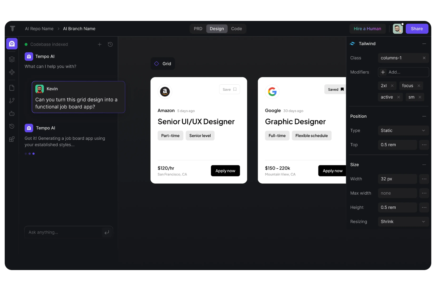 Tempo Labs screenshot - 10 beste KI-Prototyping-Tools im Jahr 2026