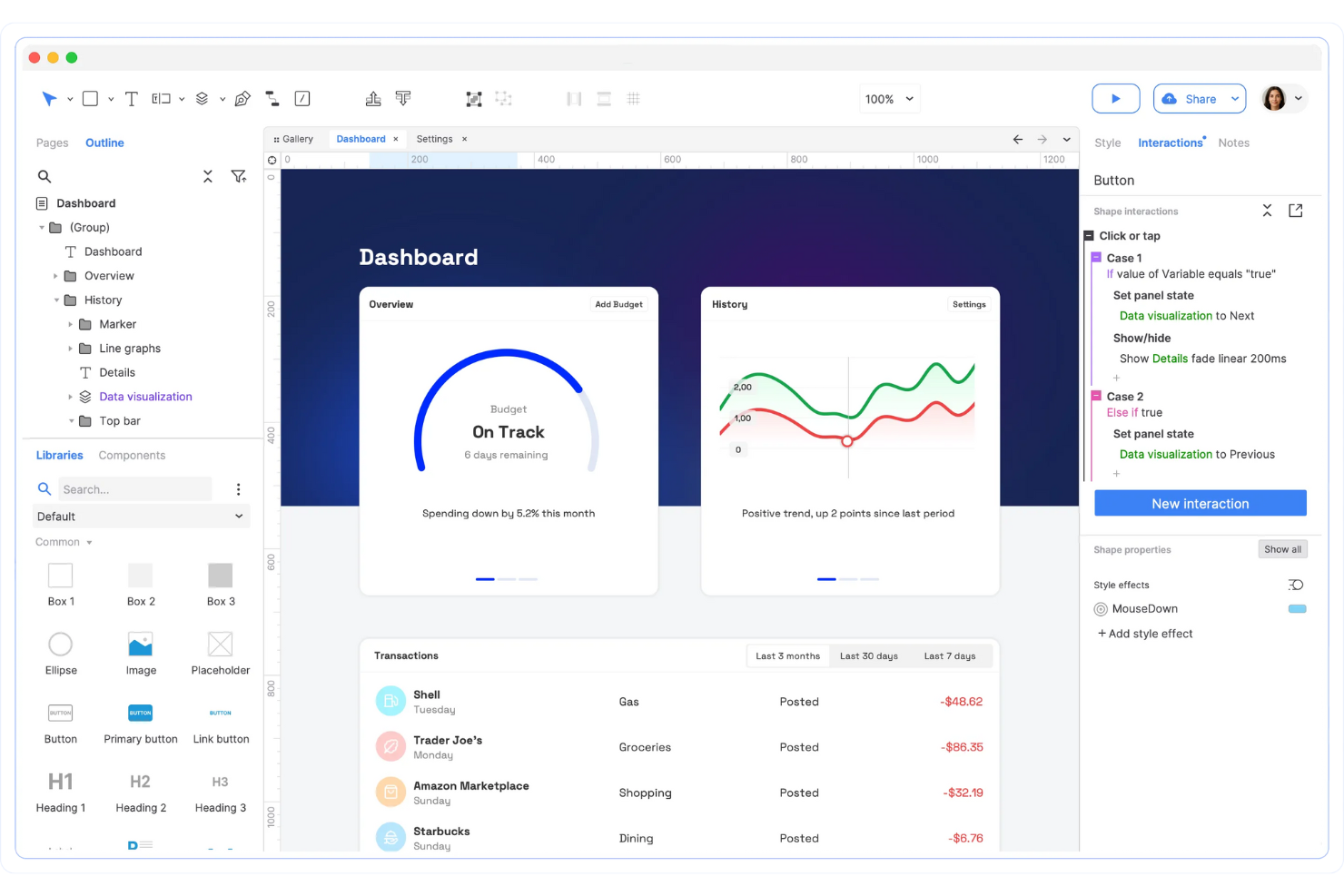 Axure RP screenshot - 10 meilleurs outils de prototypage haute fidélité pour 2026