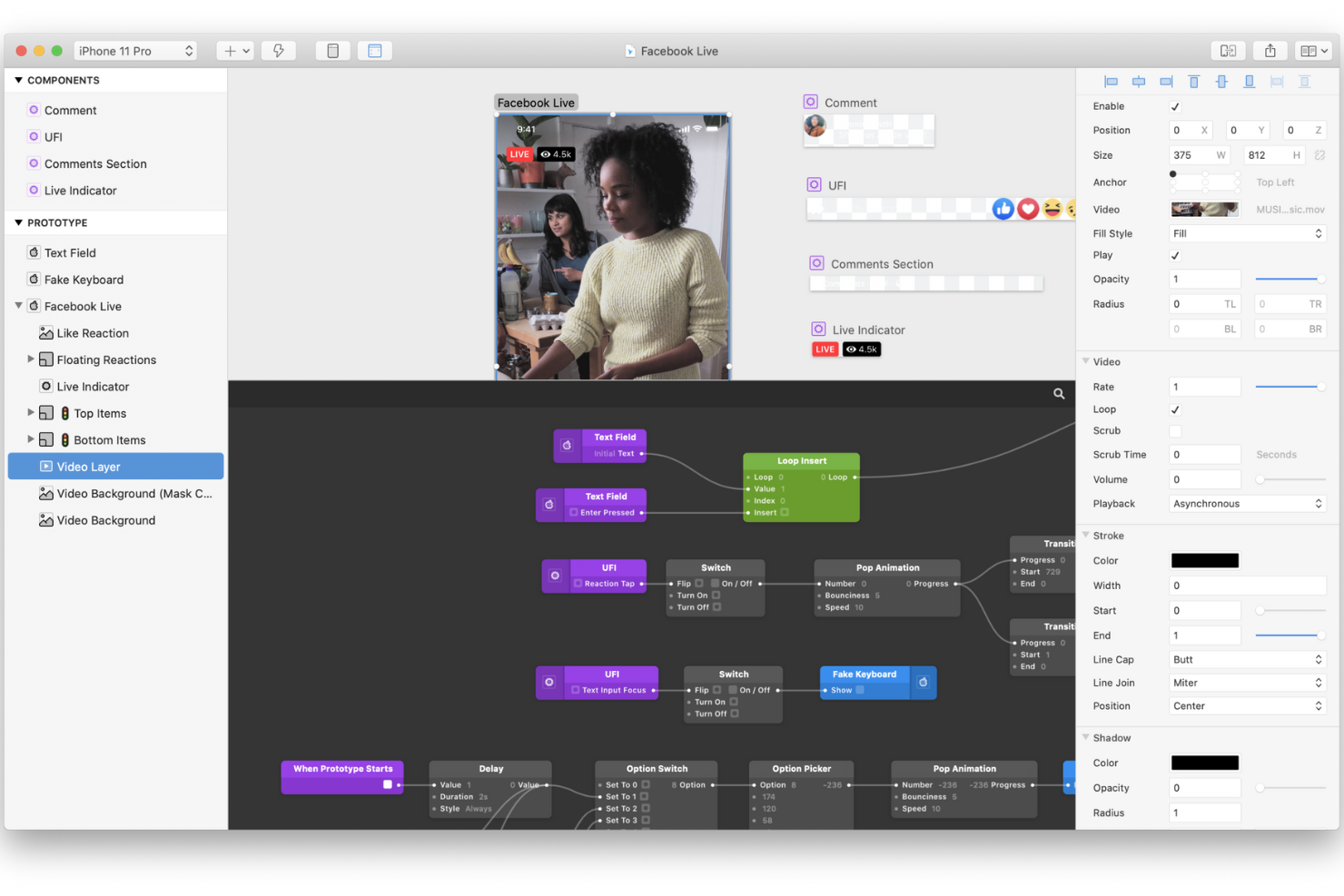 Origami Studio screenshot - 10 meilleurs outils de prototypage haute fidélité pour 2026