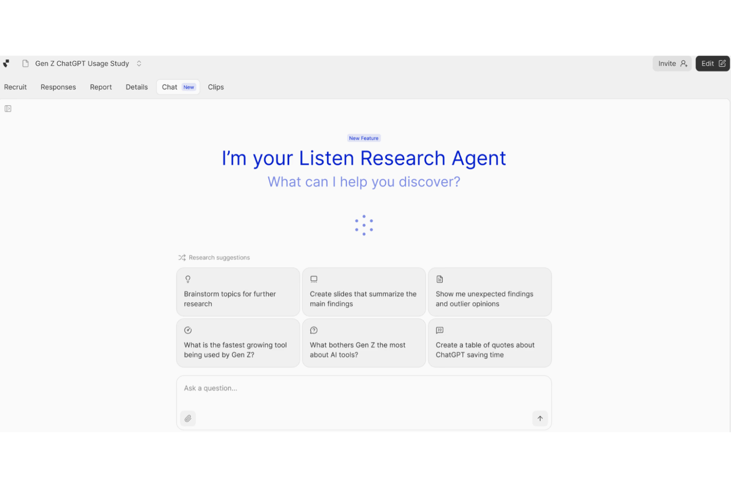 Listen screenshot - 10 meilleurs outils de recherche utilisateur alimentés par l’IA en 2026