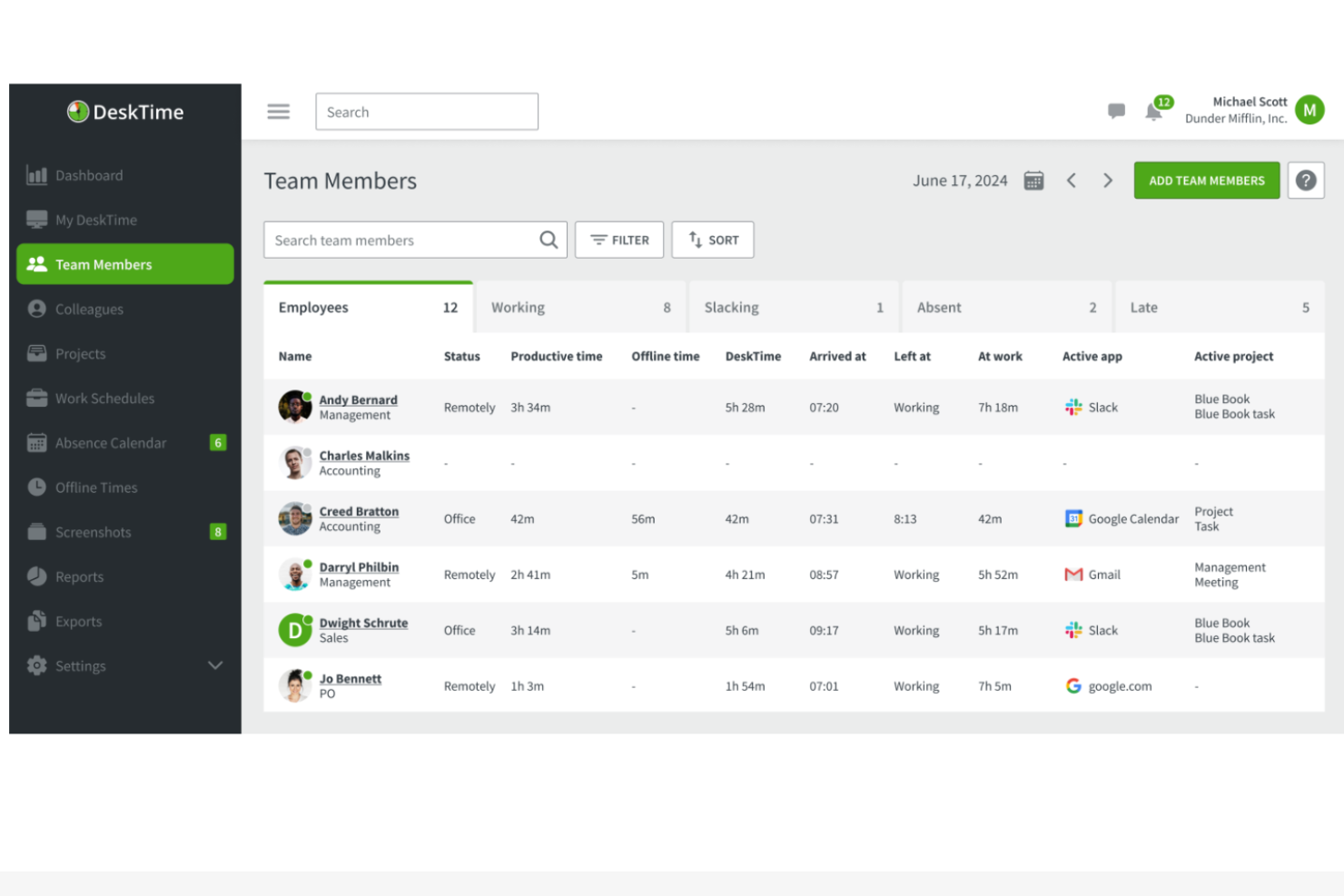 DeskTime screenshot - 10 Beste ActivTrak Alternativen im Test 2026