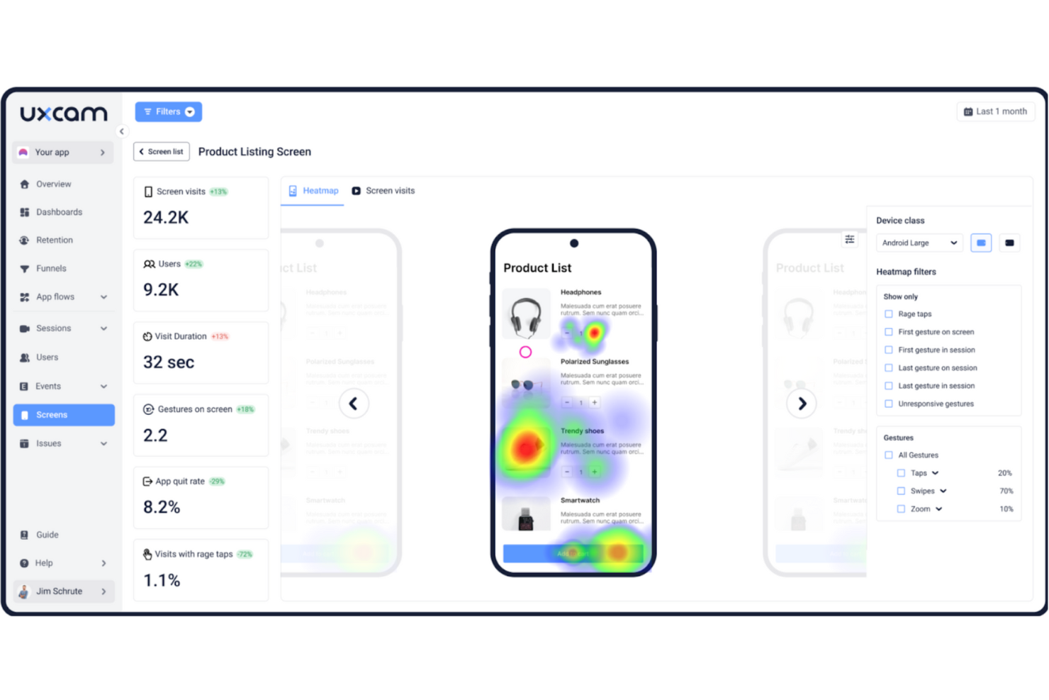 UXCam screenshot - 10 beste UX-Audit-Tools im Test 2026