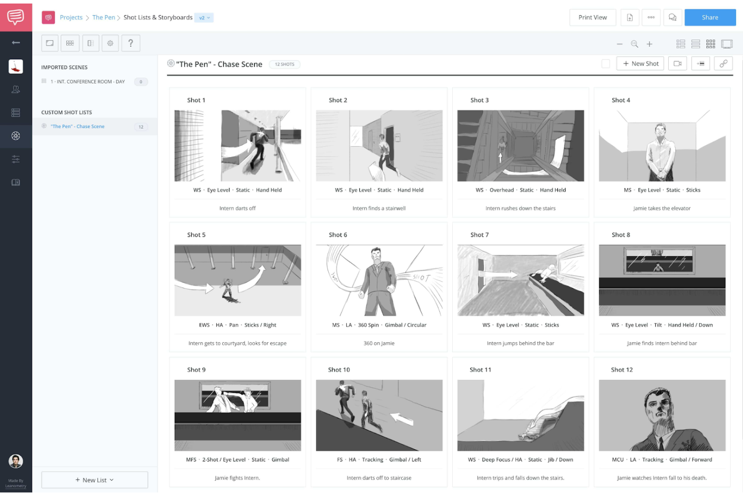 StudioBinder screenshot - 10 Beste Storyboard-Softwares im Test 2026