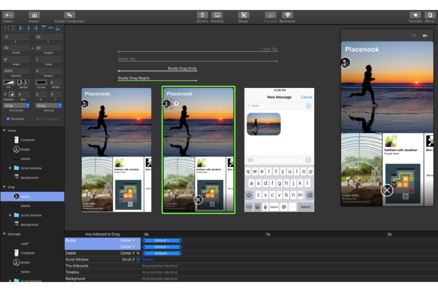 Principle screenshot - 10 meilleurs outils de prototypage de design réactif pour 2026