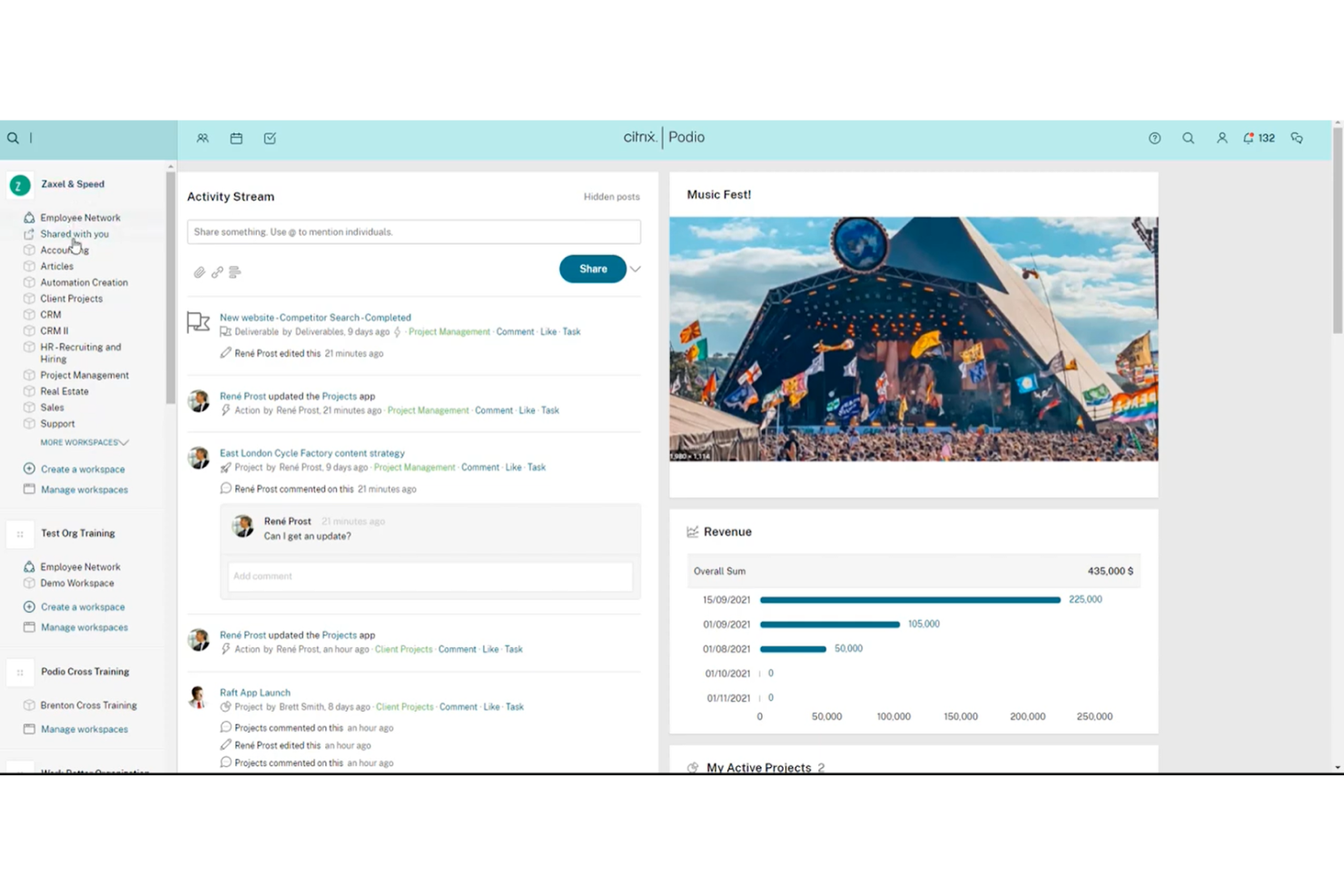 Podio screenshot - 10 beste Asana-Alternativen für Produktteams im Jahr 2026