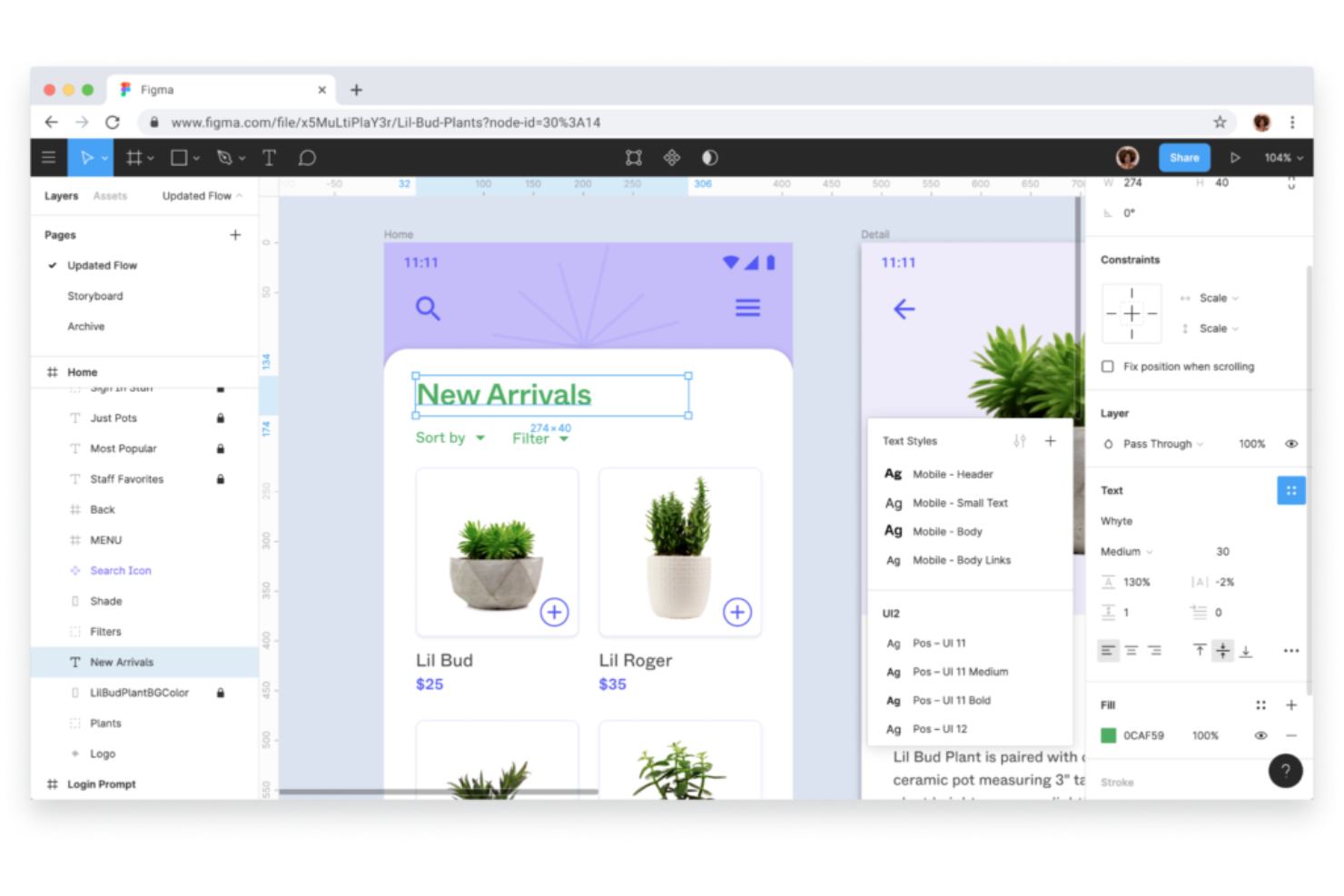 Figma screenshot - 10 beste Android-Prototyping-Tools 2026