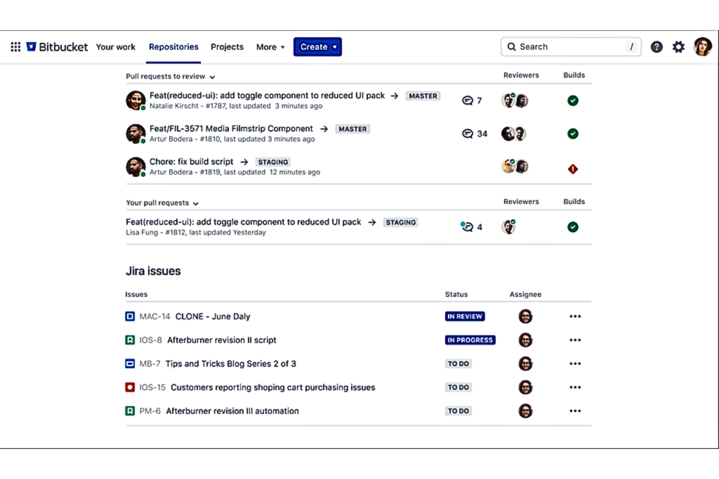 Bitbucket screenshot - 10 beste kostenlose Softwarelösungen für die Produktentwicklung im Test 2026